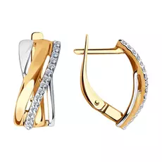 Серьги с английским замком из золота 028746