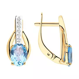 Серьги с английским замком из золота 51-320-00256-1