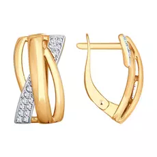 Серьги с английским замком из золота 027796