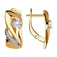 Серьги с английским замком из золота 028273