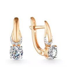 Серьги с английским замком из золота 21803055