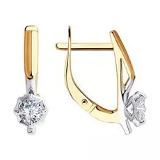 Серьги с английским замком из золота 81020513