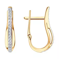 Серьги с английским замком из золота 029052