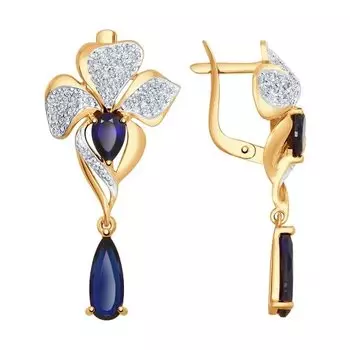 Серьги с английским замком из золота 724830