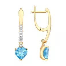 Серьги с английским замком из золота 725349