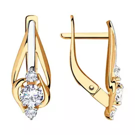 Серьги с английским замком из золота 028951