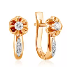 Серьги с английским замком из золота 01С664991