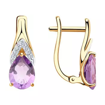 Серьги с английским замком из золота 725891