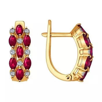 Серьги с английским замком из золота 4020036