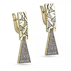 Серьги с английским замком из золота 12-21147-6002