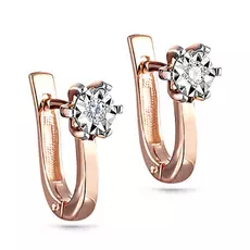 Серьги с английским замком из золота 12-01123-1000