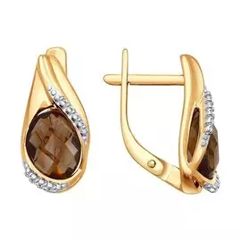 Серьги с английским замком из золота 724167