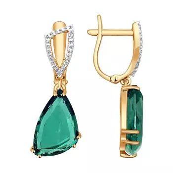 Серьги с английским замком из золота 724247