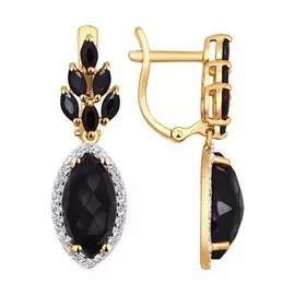 Серьги с английским замком из золота 724361