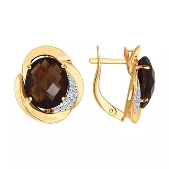 Серьги с английским замком из золота 724382