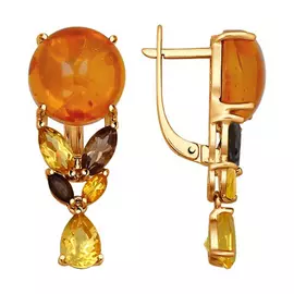 Серьги с английским замком из золота 724385