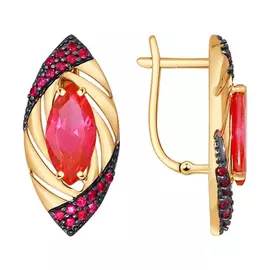 Серьги с английским замком из золота 724419