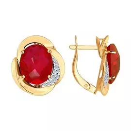 Серьги с английским замком из золота 724451