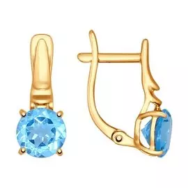 Серьги с английским замком из золота 724606