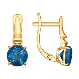 Серьги с английским замком из золота 724607