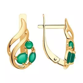 Серьги с английским замком из золота 724749