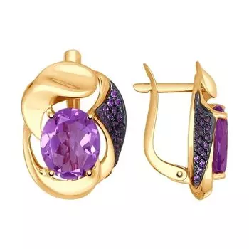 Серьги с английским замком из золота 724808