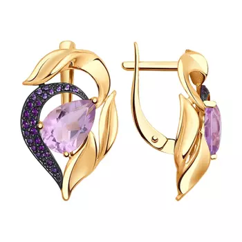 Серьги с английским замком из золота 724810