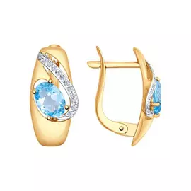 Серьги с английским замком из золота 724820