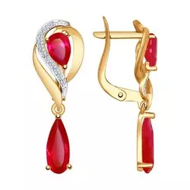 Серьги с английским замком из золота 724967