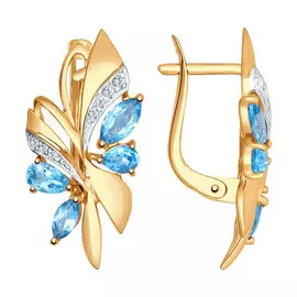 Серьги с английским замком из золота 724989