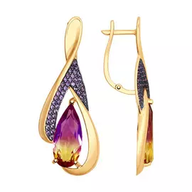 Серьги с английским замком из золота 725067