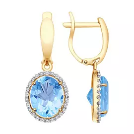 Серьги с английским замком из золота 725273