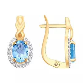 Серьги с английским замком из золота 725358