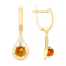 Серьги с английским замком из золота 725473