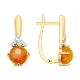 Серьги с английским замком из золота 725483