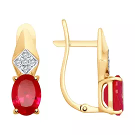 Серьги с английским замком из золота 725503