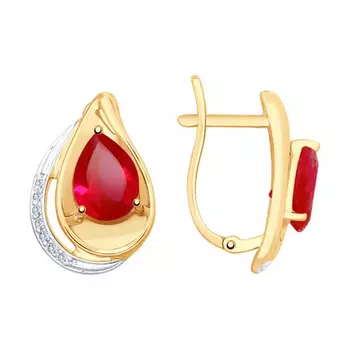 Серьги с английским замком из золота 725558