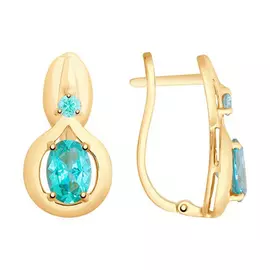 Серьги с английским замком из золота 725673