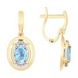 Серьги с английским замком из золота 725687