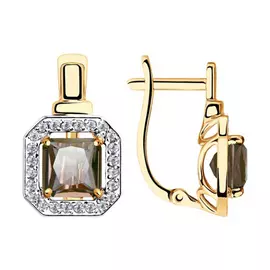 Серьги с английским замком из золота 725797