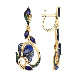 Серьги с английским замком из золота 725840