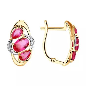 Серьги с английским замком из золота 725868