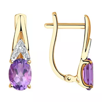 Серьги с английским замком из золота 725877