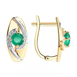 Серьги с английским замком из золота 725937