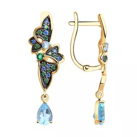 Серьги с английским замком из золота 726021