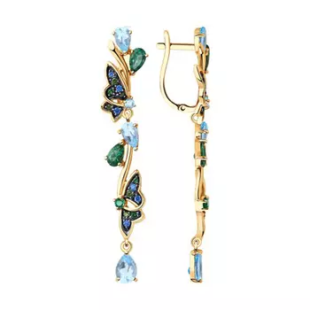 Серьги с английским замком из золота 726023