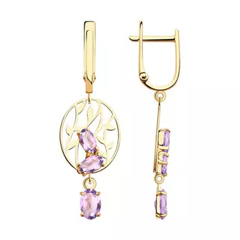 Серьги с английским замком из золота 726053