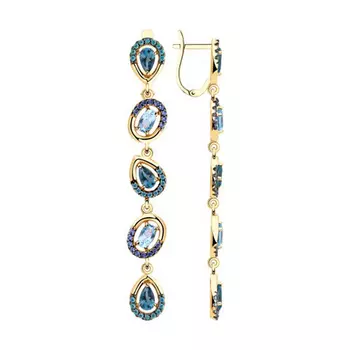 Серьги с английским замком из золота 726061