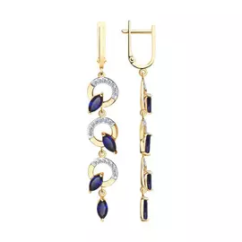 Серьги с английским замком из золота 726106