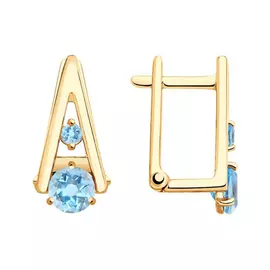 Серьги с английским замком из золота 726109